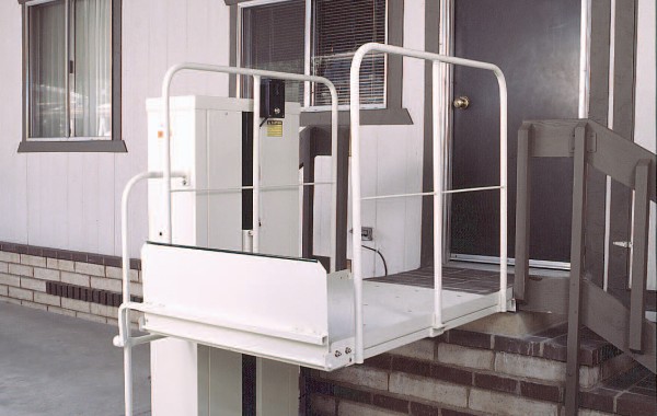 Mac's Vertical Home Lift PL-50 porch lift, available used at Electropedic