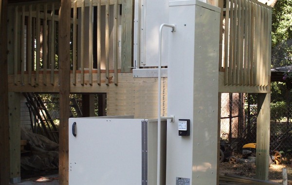 Mac's PL-72 six-foot vertical platform lift, available used at Electropedic
